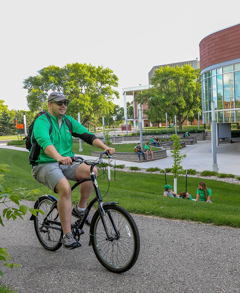 man riding a bike