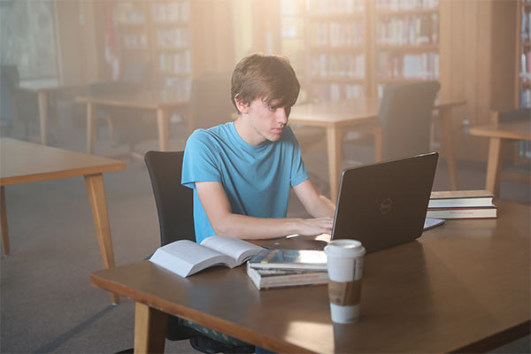 student studying