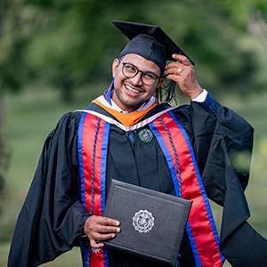 und graduate after commencement ceremony