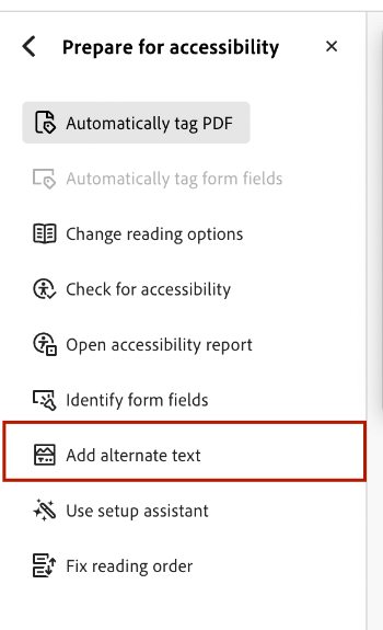 Add Alternative Text Screenshot of what options the Accessibility Toolbar contains.