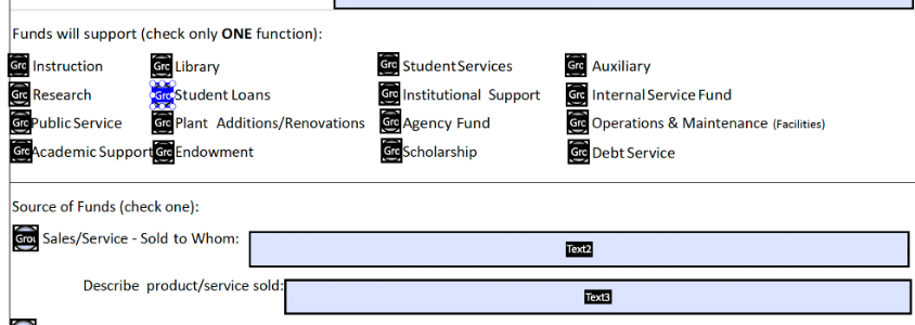 Form Fields automatically detected Screenshot of automatically detected form fields.