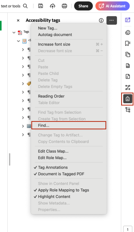 Tag Form Fields Screenshot of the menu options you will need to go through to tag form fields.