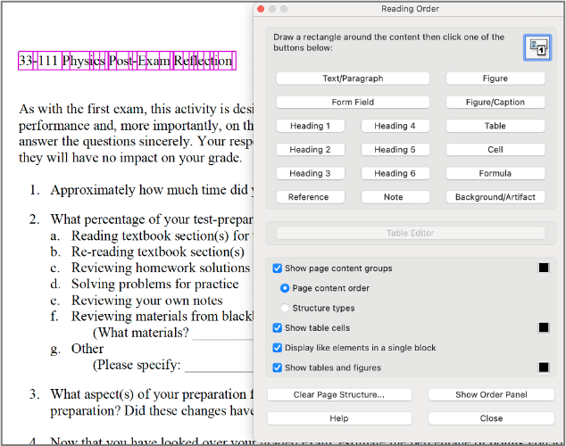 Set Tags for Selected Content Screenshot of content that has been selected by dragging the cursor around.
