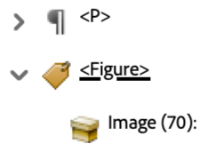 Figure Tag Screenshot of tag nesting for Figure Tag in Adobe Acrobat.
