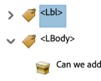 List Label Body Tag Screenshot of tag nesting for List Label Body Tag in Adobe Acrobat.