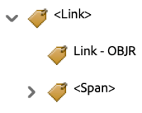 Link Tag Screenshot of tag nesting for Link Tag in Adobe Acrobat.