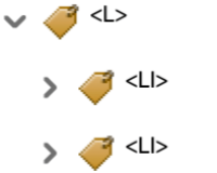 List Tag Screenshot of tag nesting for List Tag in Adobe Acrobat.