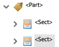 Part Tab Screenshot of tag nesting for Part Tag in Adobe Acrobat.
