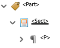 Section Tag Screenshot of tag nesting for Section Tag in Adobe Acrobat.