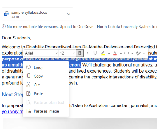 Edit font choice and size.