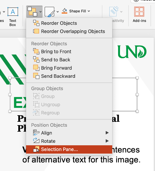 Open the Selection Pane in PowerPoint