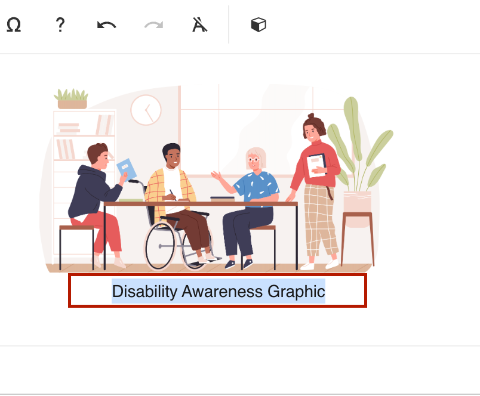 Write Descriptive Image Captions in Simple Syllabus Screenshot of the image caption placement in Simple Syllabus