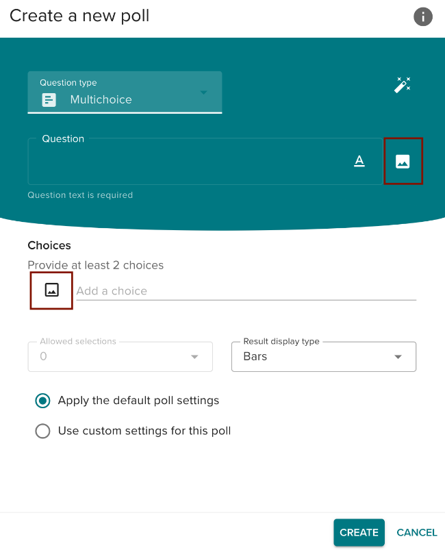 Insert Image Icon Insert Image Icon in Vevox