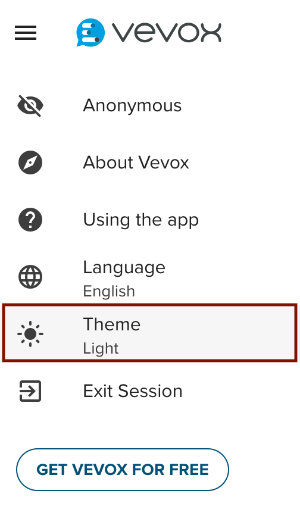 Set a Theme Choose Dark or Light Theme in Vevox's Participant App