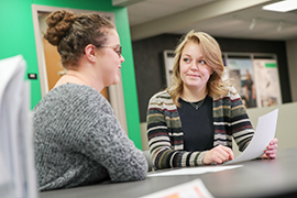Students at career services