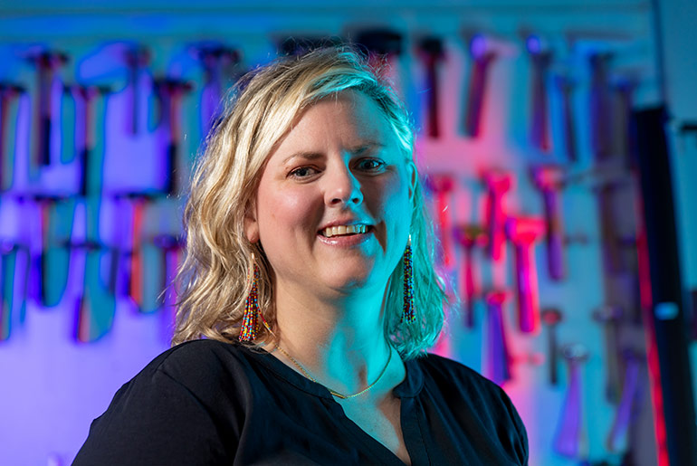 Trudy working in lab