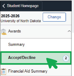 click on accept or decline in campus connection