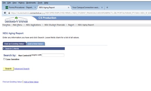 image showing screenshot of how to run report