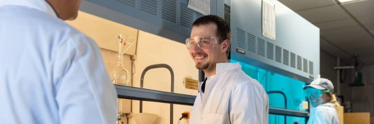 chemistry student in lab