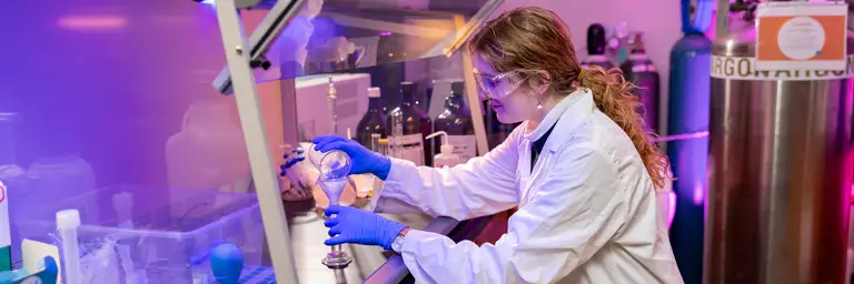 chemistry student in science lab