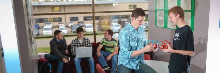 computer science students working on projects
