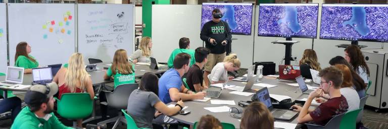 data science degree students in classroom