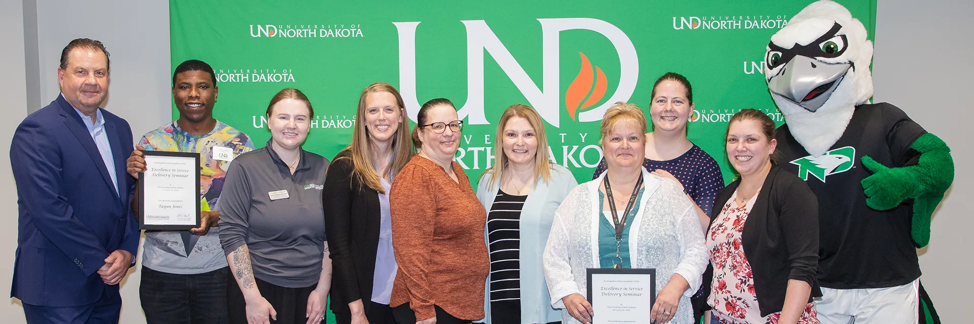 dining employees with hawk