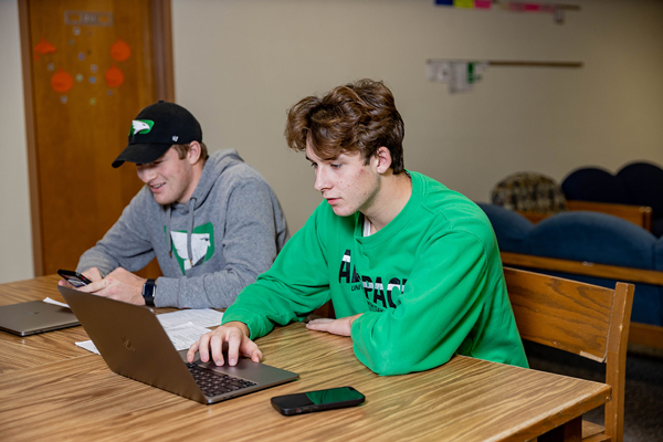 student on computer