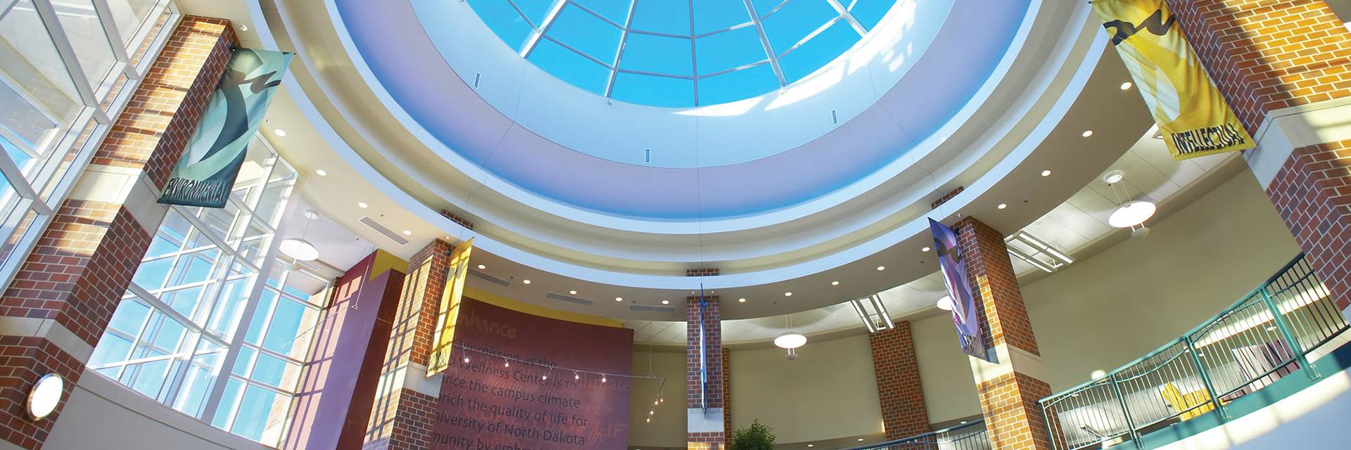 Atrium looking up into skylight